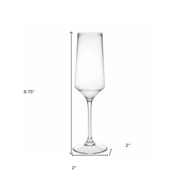 Set of Four Clear Tritan Plastic Stemmed Flutes
