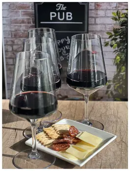 Set of Four Clear Tritan Plastic Stemmed All Purpose Wine Glass