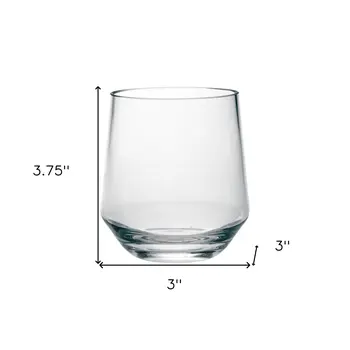Set of Four Clear Tritan Plastic Stemmed All Purpose Wine Glass