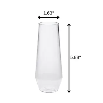 Set of Four Clear Tritan Plastic Stemmed All Purpose Wine Glass