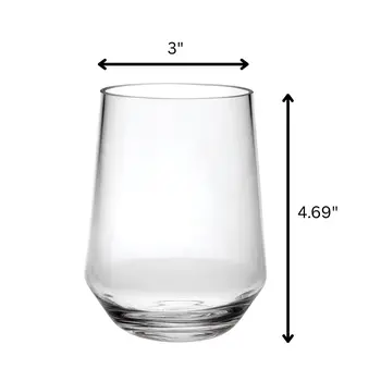 Set of Four Clear Tritan Plastic Stemless All Purpose Tumbler Wine Glasses