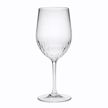 Set of Four Clear Tritan Plastic Stemmed All Purpose Wine Glass