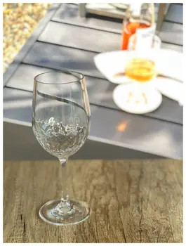 Set of Four Clear Tritan Plastic Stemmed All Purpose Wine Glass