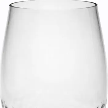 Set of Four Clear Dimpled Tritan Plastic Stemless All Purpose Tumbler Wine Glasses