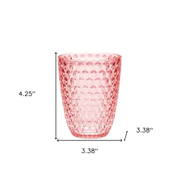 Set of Four Pink Diamond Acrylic Stemless Whiskey Glass