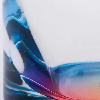Set of Four Clear and Rainbow Acrylic Highball Glasses