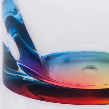 Set of Four Clear and Rainbow Acrylic Highball Glasses