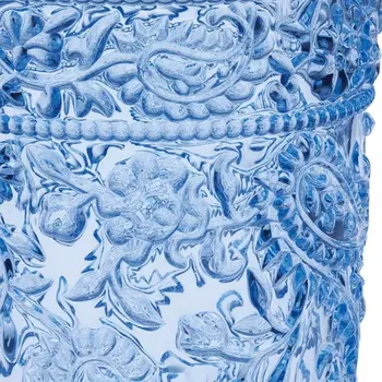 Set of Four Blue Paisley Acrylic Stemless Highball Glass