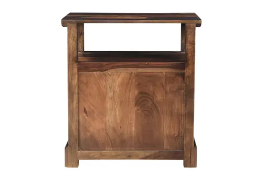 27" Dark Brown Solid Wood Two Drawer Nightstand