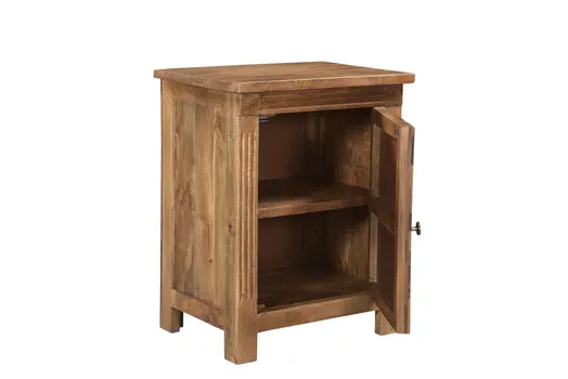 28" Brown Solid Wood Nightstand