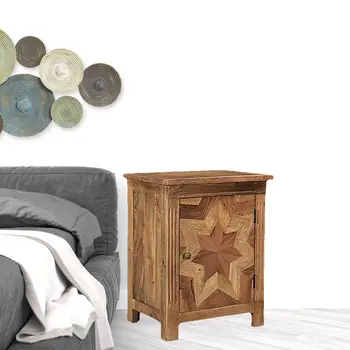 28" Brown Solid Wood Nightstand