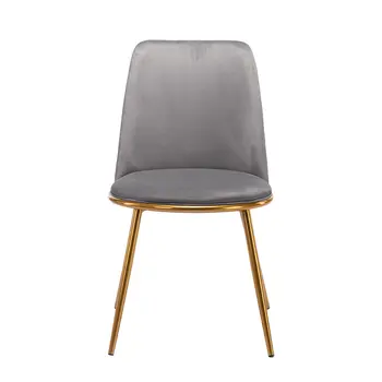 Gray And Gold Upholstered Velvet Dining Side Chair