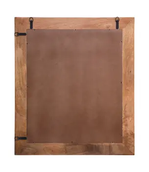 46" Brown Solid Wood Geometric Starburst Framed Accent Mirror