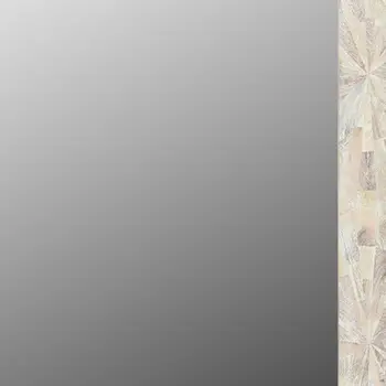 46" White Solid Wood Geometric Starburst Framed Accent Mirror
