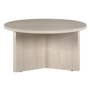 32" White Round Coffee Table