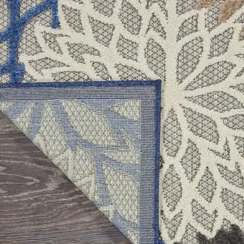 12' X 15' Blue And Ivory Indoor Outdoor Area Rug