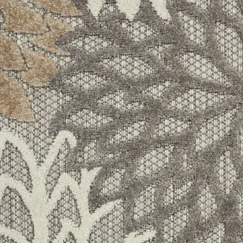 10' Gray and Ivory Indoor Outdoor Area Rug