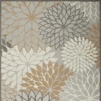 12' X 15' Gray And Ivory Indoor Outdoor Area Rug