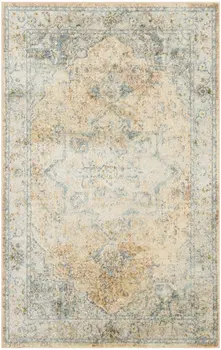 9' X 12' Gray Oriental Power Loom Distressed Area Rug