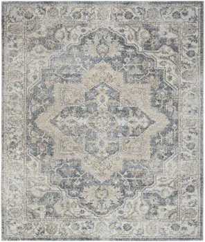 9' X 12' Gray Oriental Power Loom Area Rug