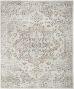 9' X 12' Gray Oriental Power Loom Area Rug
