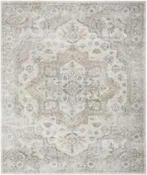 9' X 12' Gray Oriental Power Loom Area Rug
