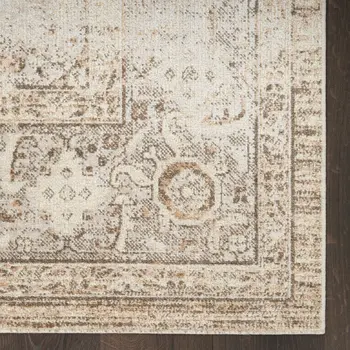 9' X 12' Beige Oriental Power Loom Area Rug