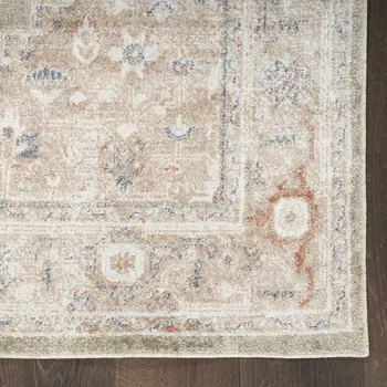 8' X 10' Sage Oriental Power Loom Distressed Washable Area Rug