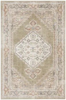 3' X 5' Sage Oriental Power Loom Distressed Washable Area Rug