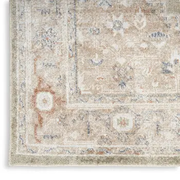 12' Sage Oriental Power Loom Distressed Washable Runner Rug