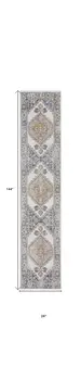 12' Gray Oriental Power Loom Distressed Washable Runner Rug
