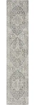 12' Gray Oriental Washable Runner Rug