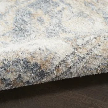 8' Gray Oriental Power Loom Washable Runner Rug