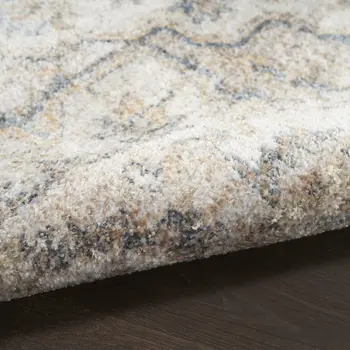 4' X 6' Silver Oriental Power Loom Washable Area Rug