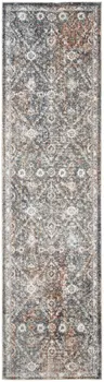 4' X 6' Silver Oriental Power Loom Washable Area Rug