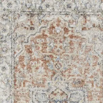 12' Gold And Ivory Oriental Washable Runner Rug