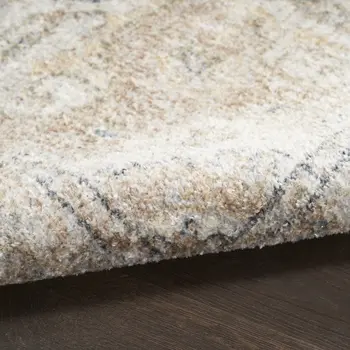 10' Beige Oriental Power Loom Washable Runner Rug