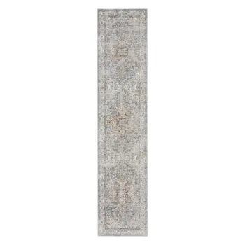 10' Denim Blue Oriental Power Loom Washable Runner Rug