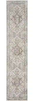 12' Gray Oriental Washable Runner Rug