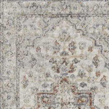 12' Gray Oriental Washable Runner Rug