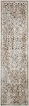 5' X 7' Gray Oriental Power Loom Washable Area Rug