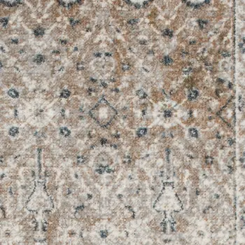 5' X 7' Gray Oriental Power Loom Washable Area Rug