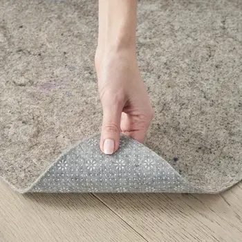 5' Round Gray Non Slip Rug Pad
