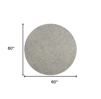 5' Round Gray Non Slip Rug Pad