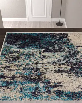10' Ivory Abstract Power Loom Runner Rug