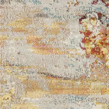 12' X 15' Blue And Gray Abstract Power Loom Area Rug
