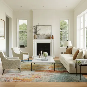 10' X 14' Blue and Gray Abstract Power Loom Area Rug