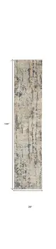 12' Beige And Gray Abstract Runner Rug