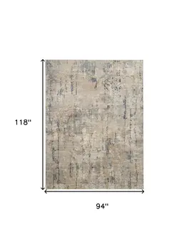 8' X 10' Beige Abstract Power Loom Area Rug