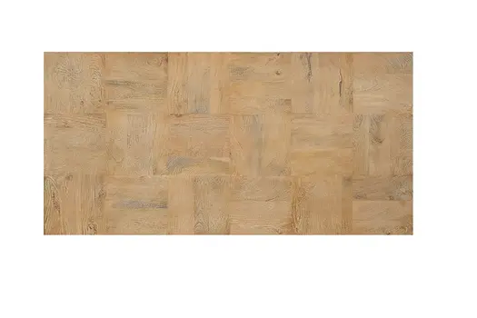 59" Natural and Black Solid Wood Block Coffee Table